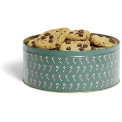 Boîte ronde en métal Ø22cm motif sucres d'orge rouge et vert