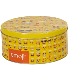 Boîte ronde métallique design Emoji