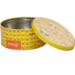 Boîte ronde métallique design Emoji