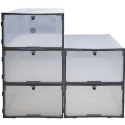 Boîtes à chaussures empilables transparentes x5