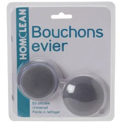 Bouchon évier silicone X2