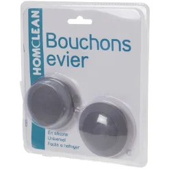 Bouchon évier silicone X2