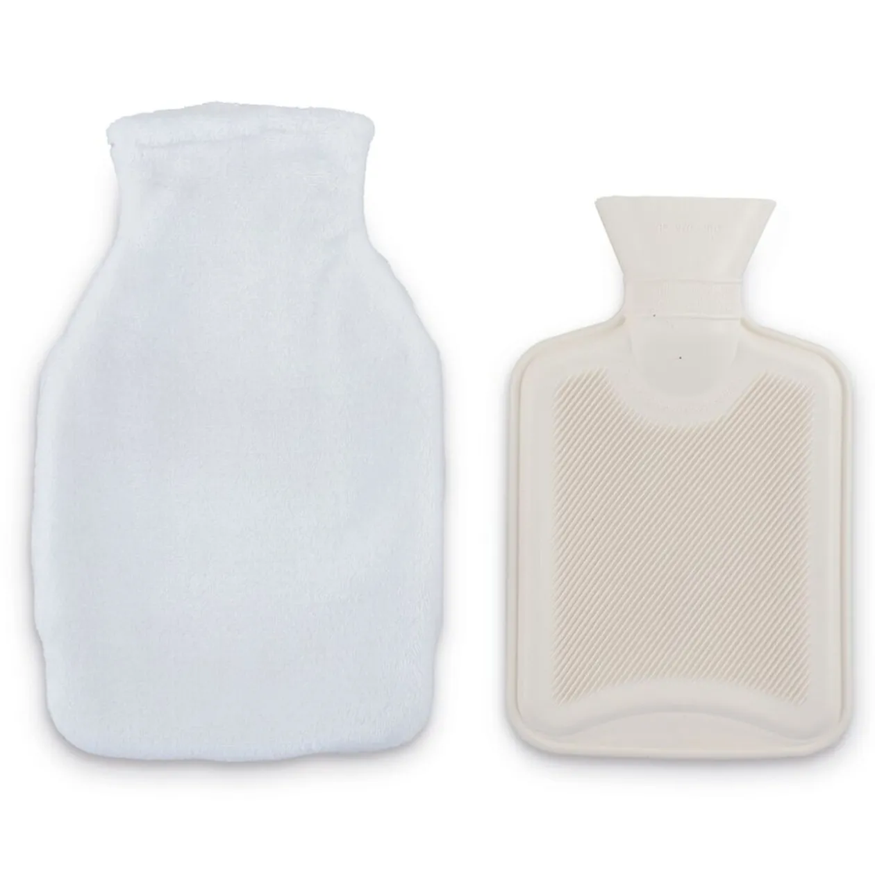 Bouillotte chauffe mains 780ml effet fourrure grise 16x25cm