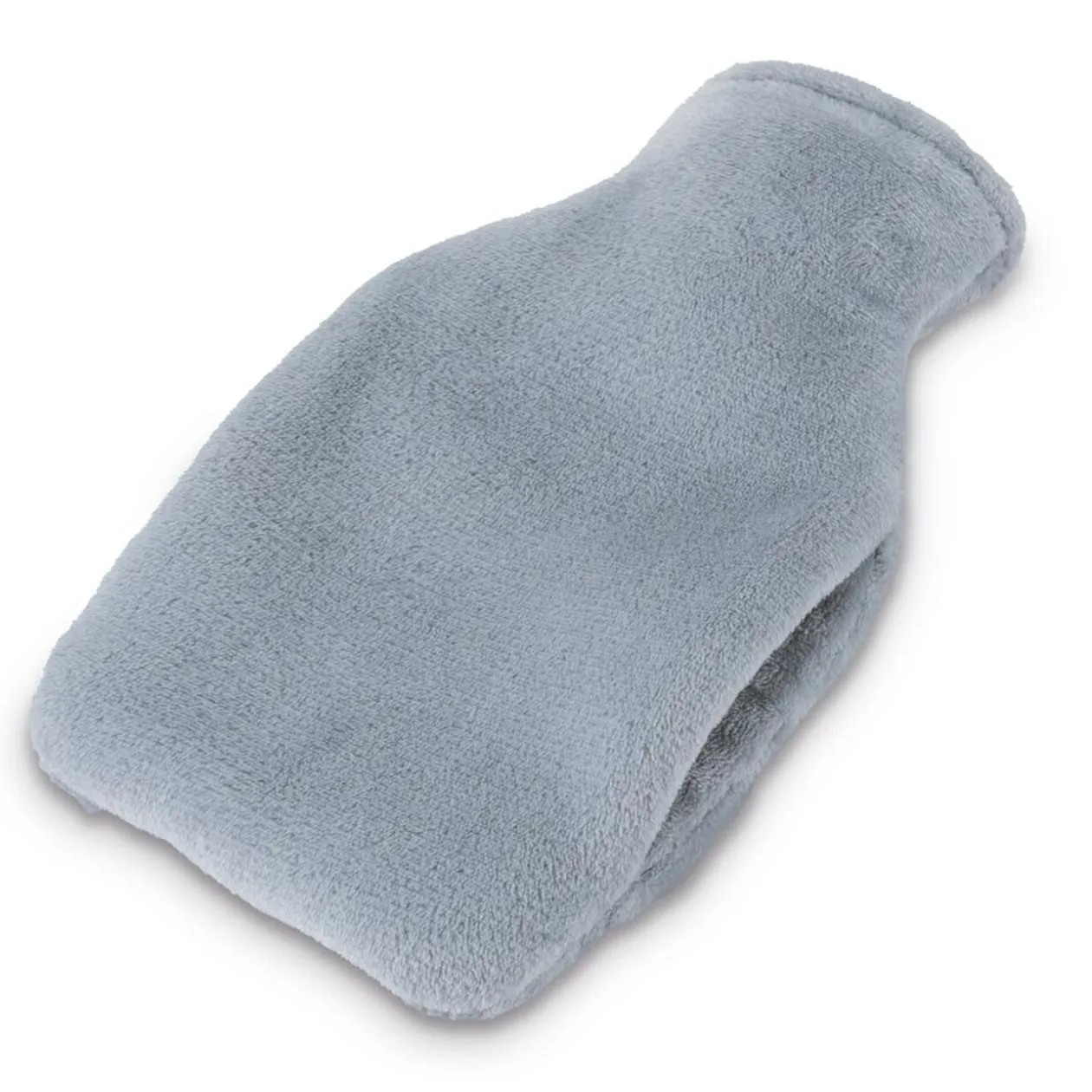 Bouillotte chauffe mains 780ml effet fourrure grise 16x25cm