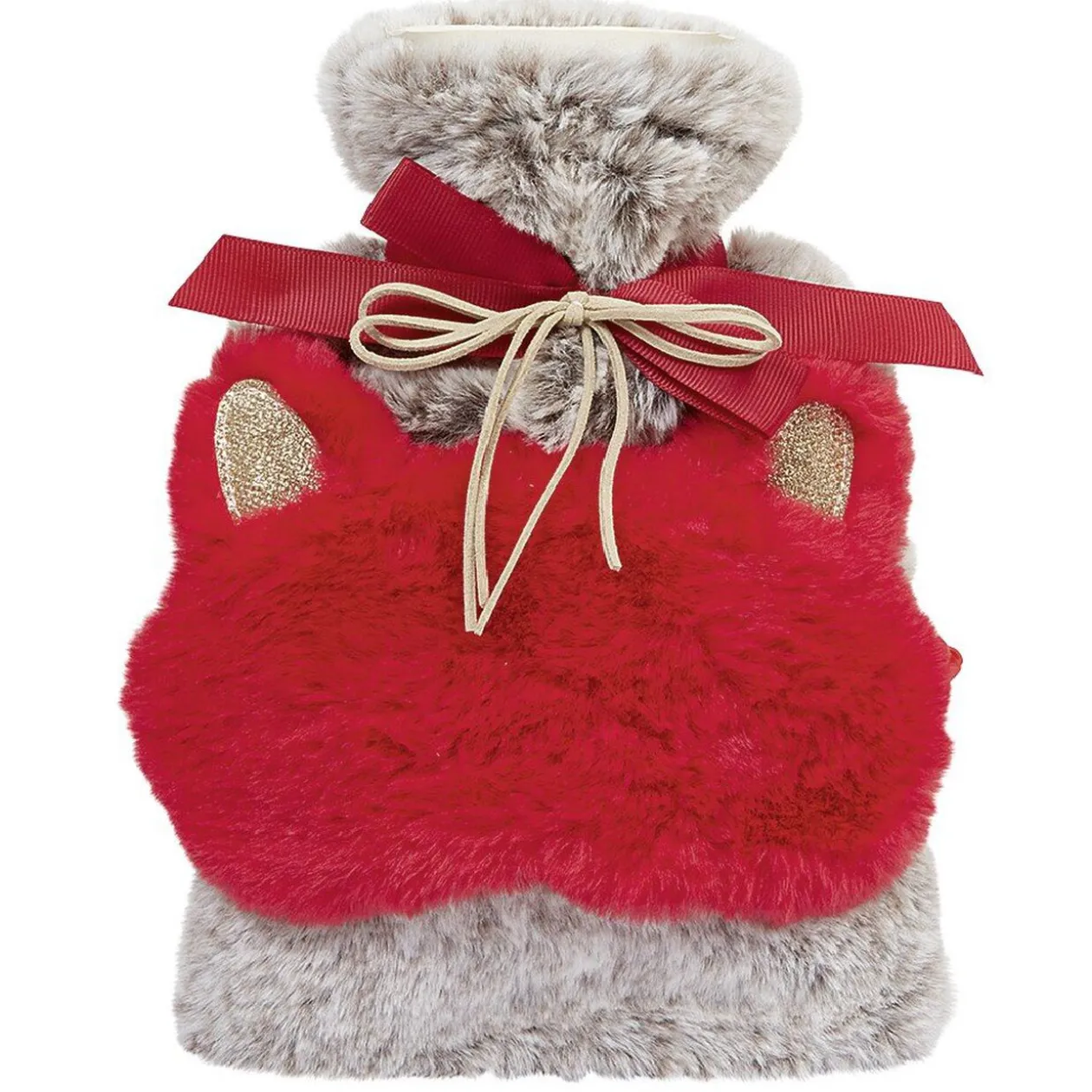 Bouillotte et masque pour les yeux effet fourrure