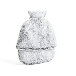 Bouillotte pour pieds 1,8L housse fausse fourrure grise