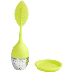 Boule à thé avec poignée et coupelle vert