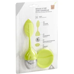 Boule à thé avec poignée et coupelle vert
