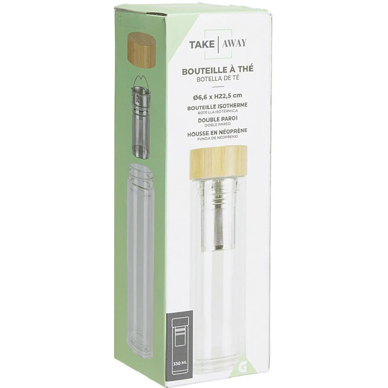 Bouteille à thé isotherme avec housse 330 ml