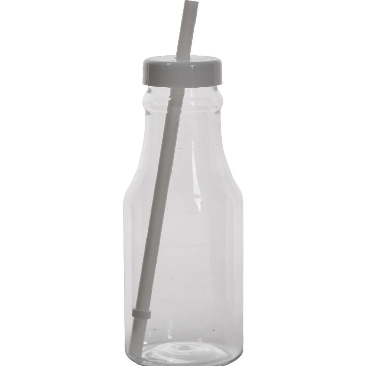 Bouteille en plastique avec paille colorée x10