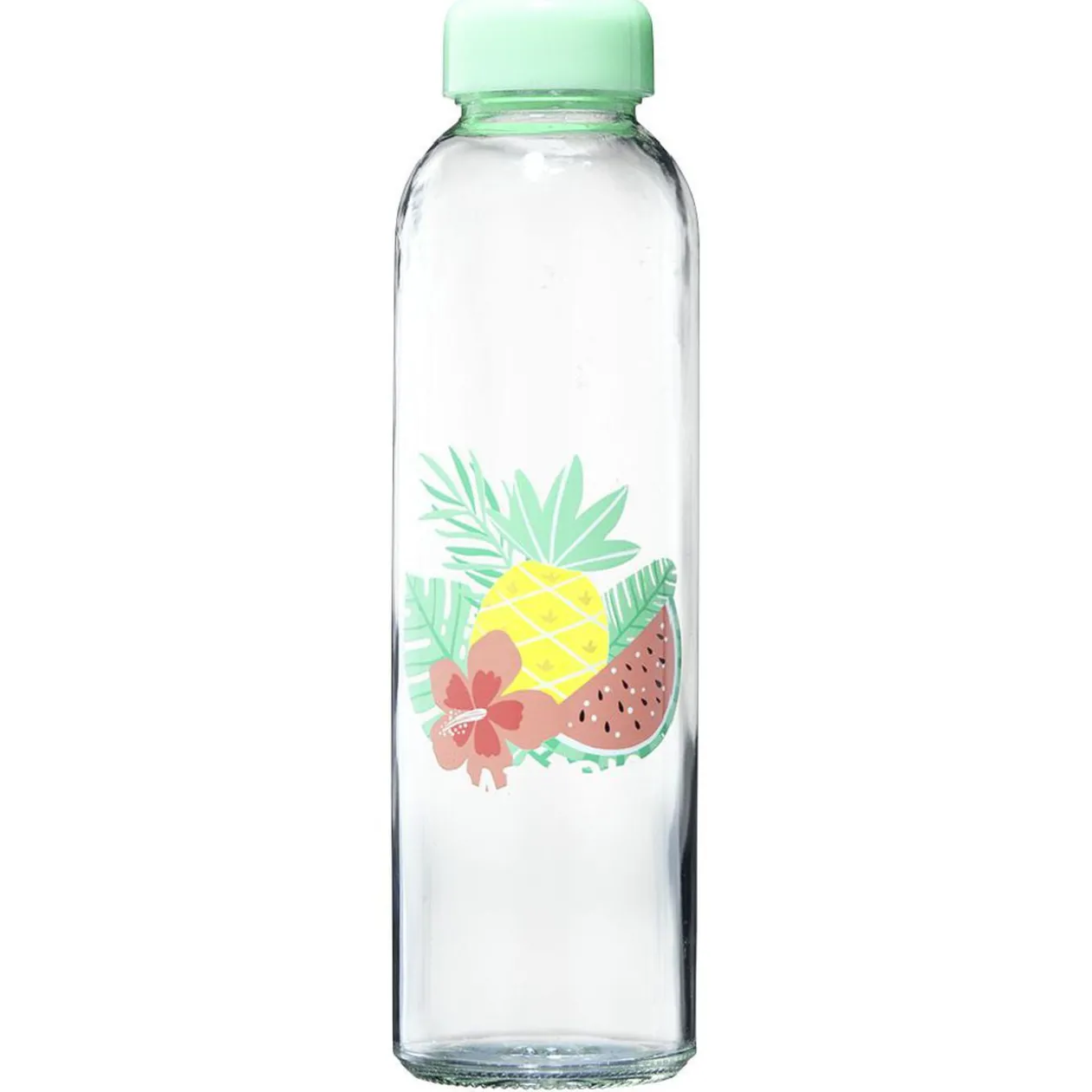 Bouteille en verre motif exotique 500 ml