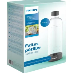 Bouteille 1L pour machine à soda Noir x2