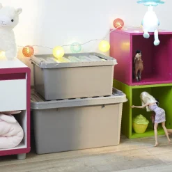 Box de rangement à clips grise 70 L