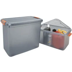 Box de rangement à couvercle XXL 69 L gris
