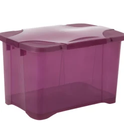Box de rangement 40 L violet couvercle clip