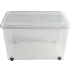 Box de rangement à roulettes transparent 140L