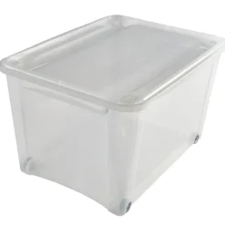 Box de rangement à roulettes transparent 140L