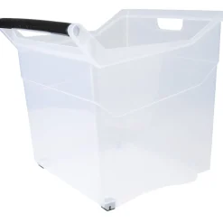 Box de rangement à roulettes transparent 54 L