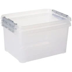 Box de rangement avec fermeture clips 25L x2 - 44x31xH23cm