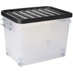 Box de rangement avec fermeture clips 45L x2 - 52x36,5xH34cm