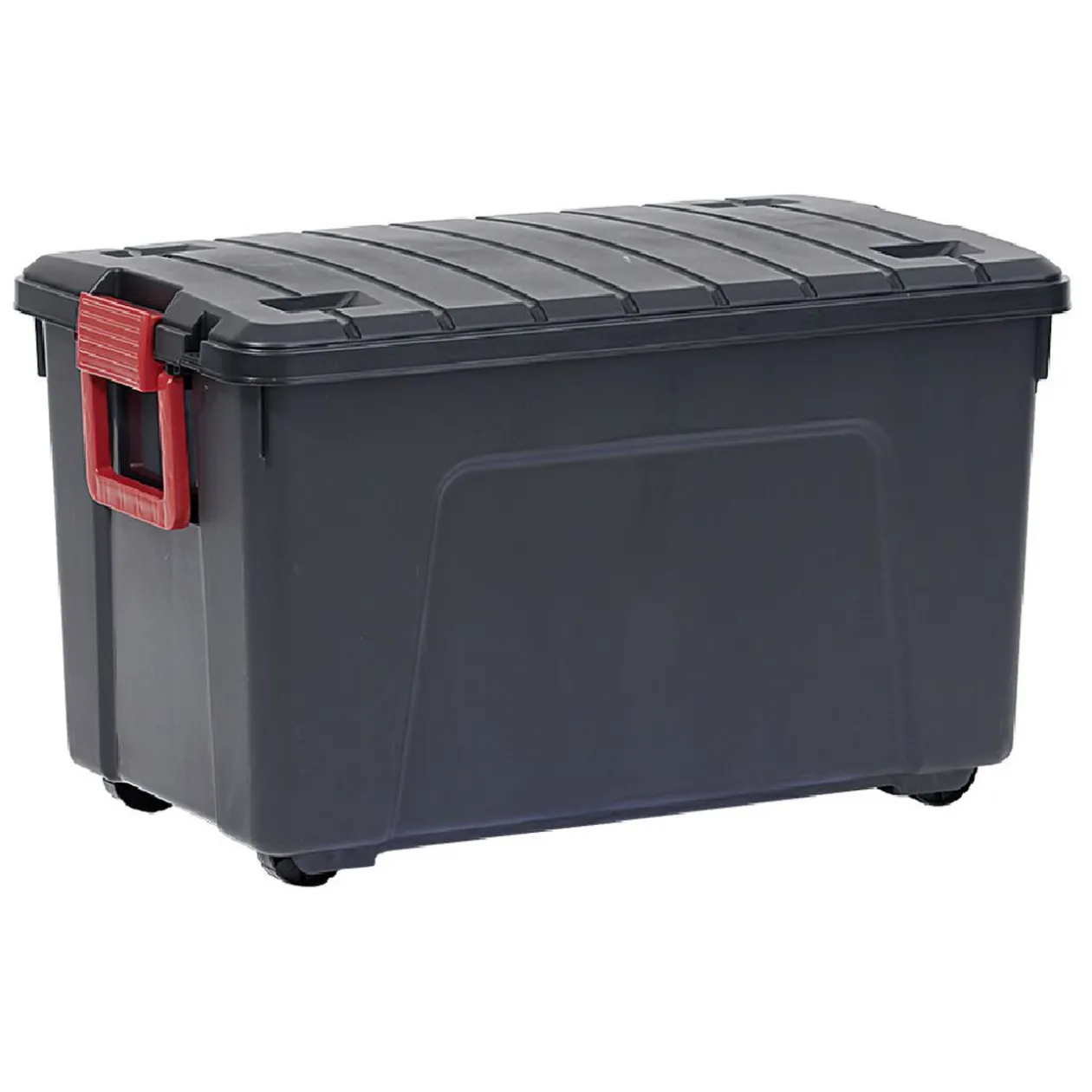 Box de rangement brico 4 roulettes fermeture à clips 110L