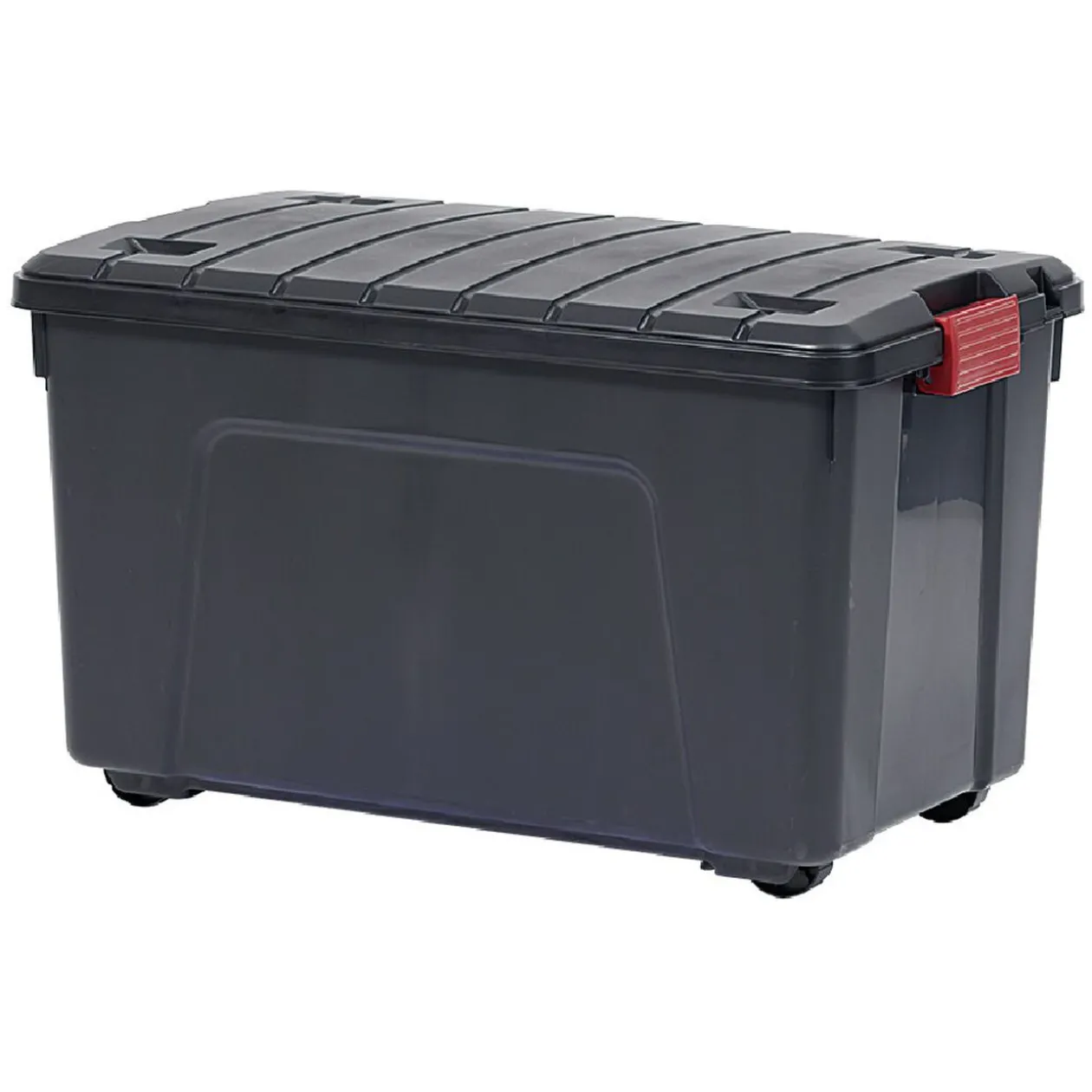 Box de rangement brico 4 roulettes fermeture à clips 110L