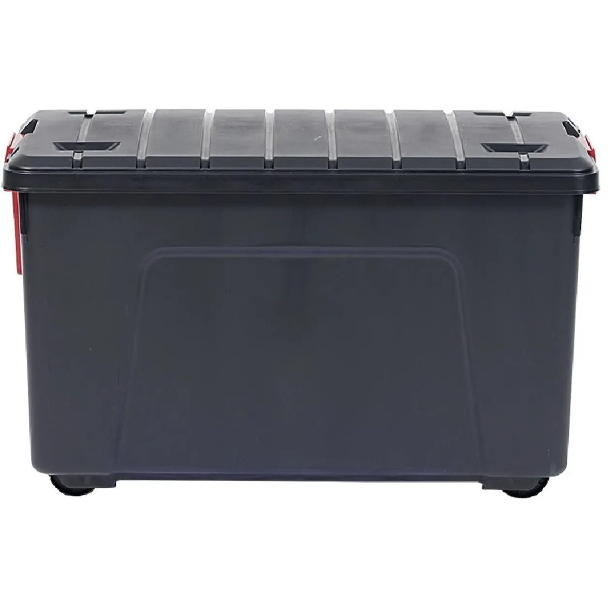 Box de rangement brico 4 roulettes fermeture à clips 110L