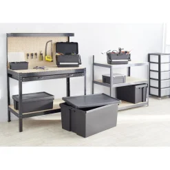 Box de rangement brico avec couvercle haute résistance 150 L