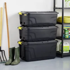 Box de rangement brico noir 75L