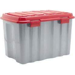 Box de rangement bricolage 54 L gris et rouge x2