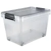 Box de rangement couvercle clips transparent 60 L x3