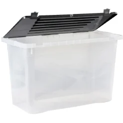Box de rangement en plastique avec fermeture clips 100 L