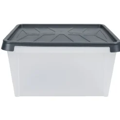 Box de rangement hermétique 33 L transparent et gris