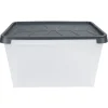 Box de rangement hermétique 50 L transparent et gris