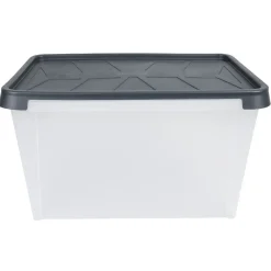 Box de rangement hermétique 50 L transparent et gris