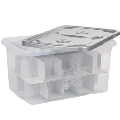 Box de rangement Noël transparent gris 44 L