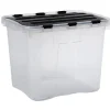 Box de rangement plastique 24 L transparent et noir