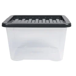 Box de rangement plastique transparent 28 L x3