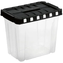 Box de rangement plastique 9 L ouverture papillon noir