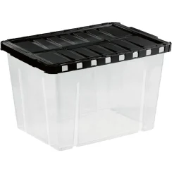 Box de rangement plastique 19 L ouverture papillon noir