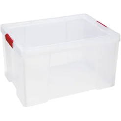 Box de rangement plastique transparent avec couvercle