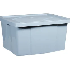 Box de rangement plastique bleu 30L x3
