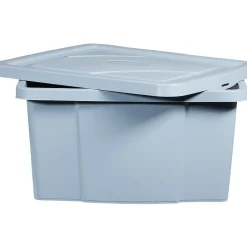 Box de rangement plastique bleu 30L x3