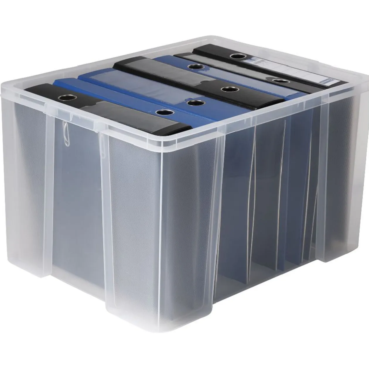 Box de rangement transparente couvercle clips rouge 45 L