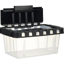 Box de rangement transparent couvercle fractionnable noir 10 L