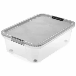 Box multi directionnelle transparente couvercle gris 72 L