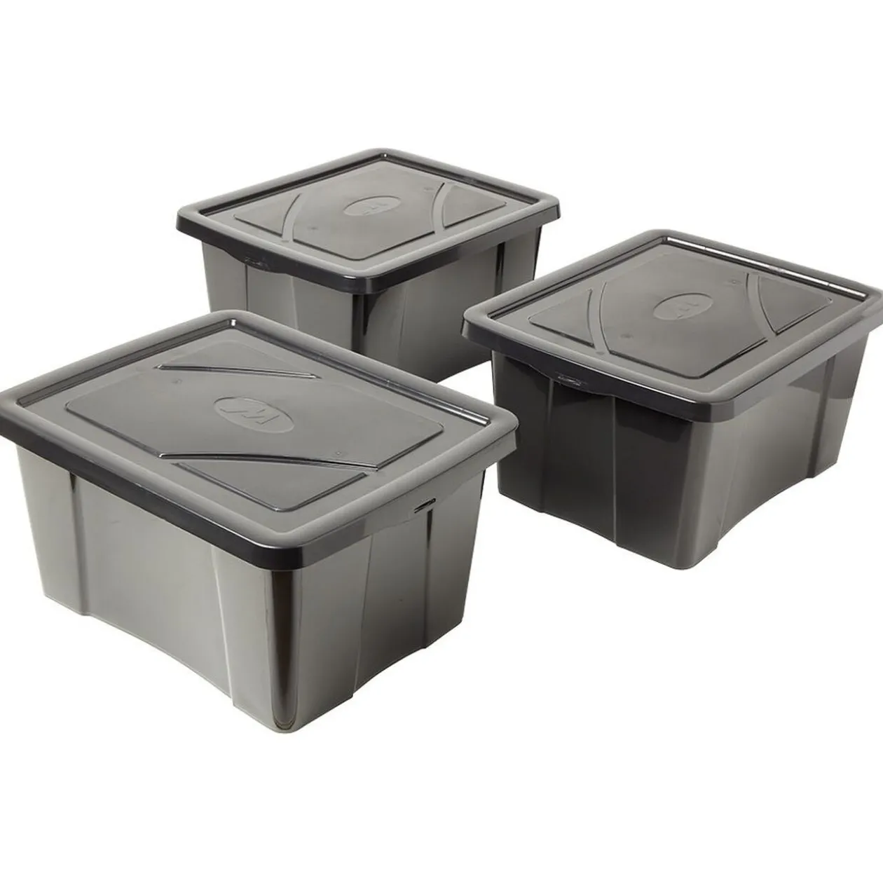 Box plastique noir 30L x3