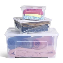 Box rangement 48L plastique transparent 57xH27,2x38cm