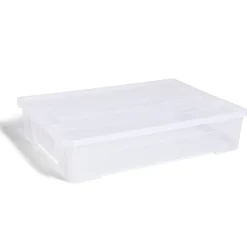 Box rangement 60L plastique transparent 78,5xH17x58,8cm