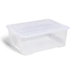 Box rangement 10L plastique transparent 38xH14x28cm